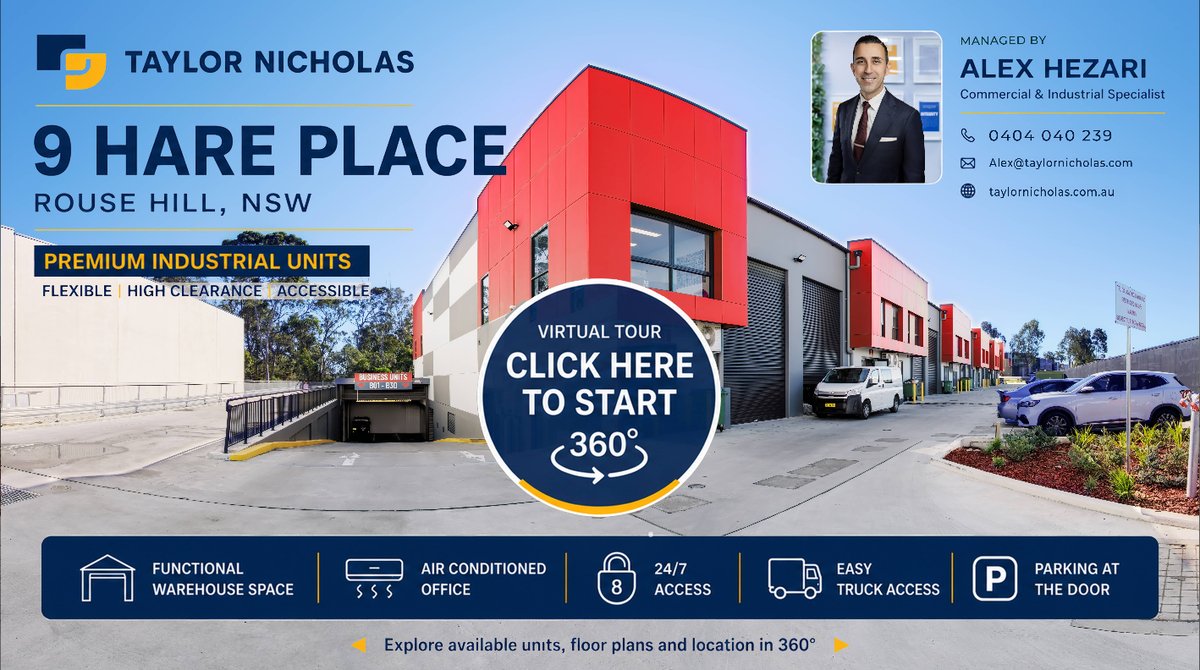 Opening screen of the 9 Hare Place virtual walkthrough, branded for Taylor Nicholas